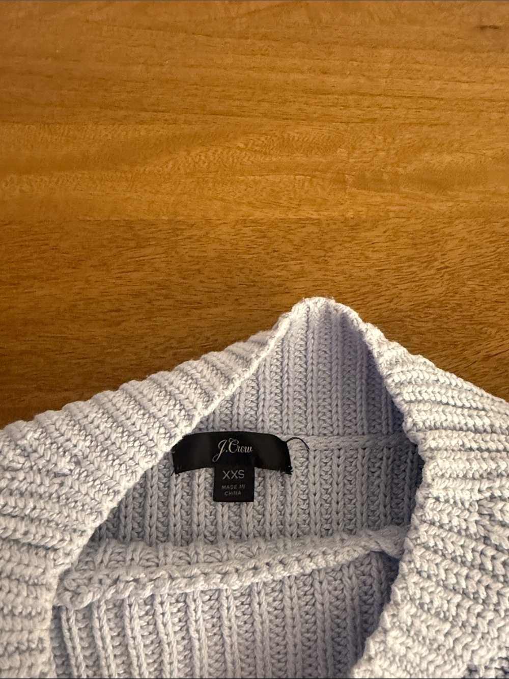 J. Crew XXS Light Blue Ribbed Mock-Neck Sweater - Picture 2 of 2